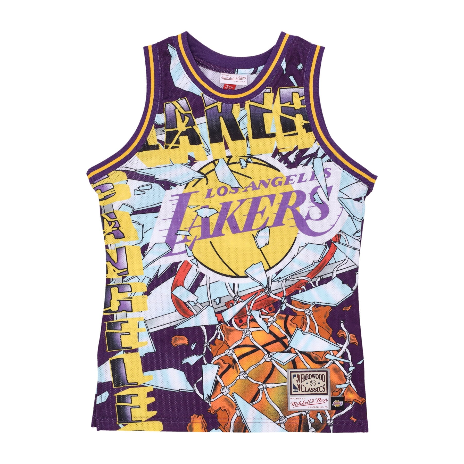 Men's Basketball Vest Nba Big Face Fashion Tank 6.0 Hardwood Classics Loslak Purple/original Team Colors