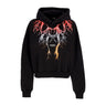 Phobia, Felpa Leggera Cappuccio Donna Lightning Crop Hoodie, Black/red/grey/orange