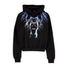 Phobia, Felpa Leggera Cappuccio Donna Lightning Crop Hoodie, Black/blue/grey/lightblue
