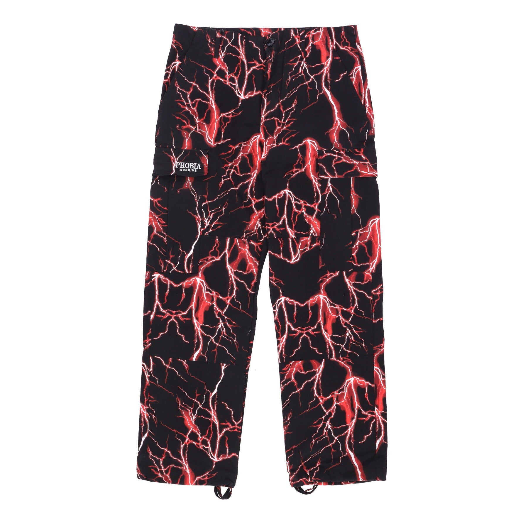 Phobia, Pantalone Lungo Uomo Lightning Cargo Pants, Black/red