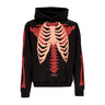 Phobia, Felpa Leggera Cappuccio Uomo Skeleton Print Hoodie, Black/red