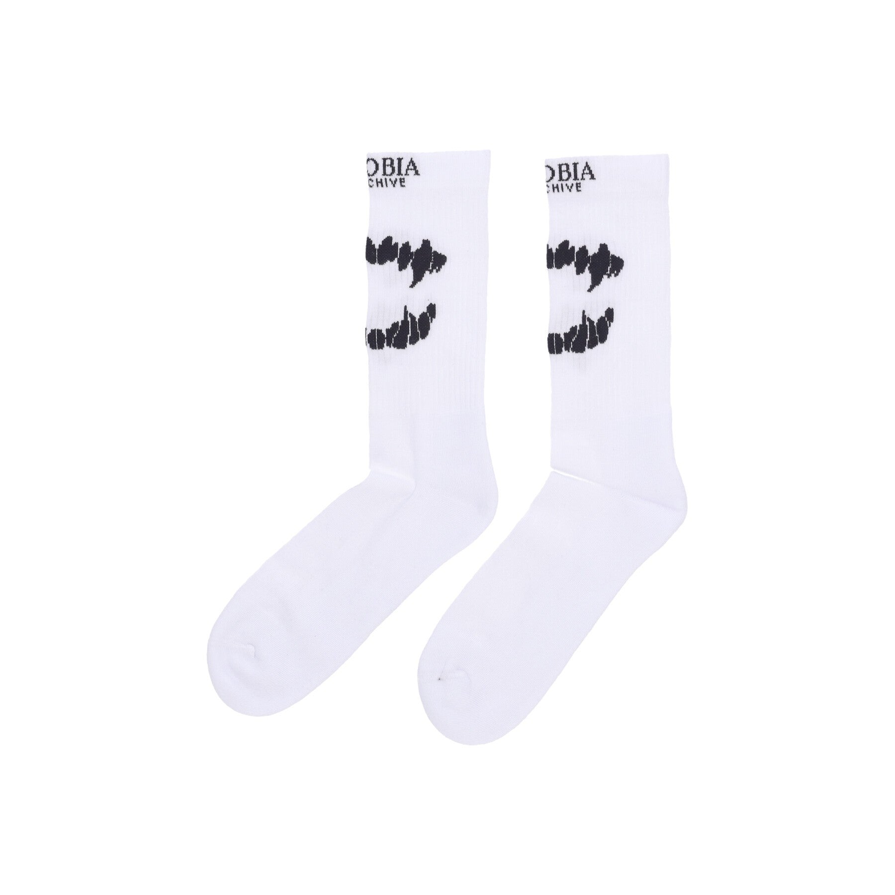 Phobia, Calza Media Uomo Mouth Socks, White/black