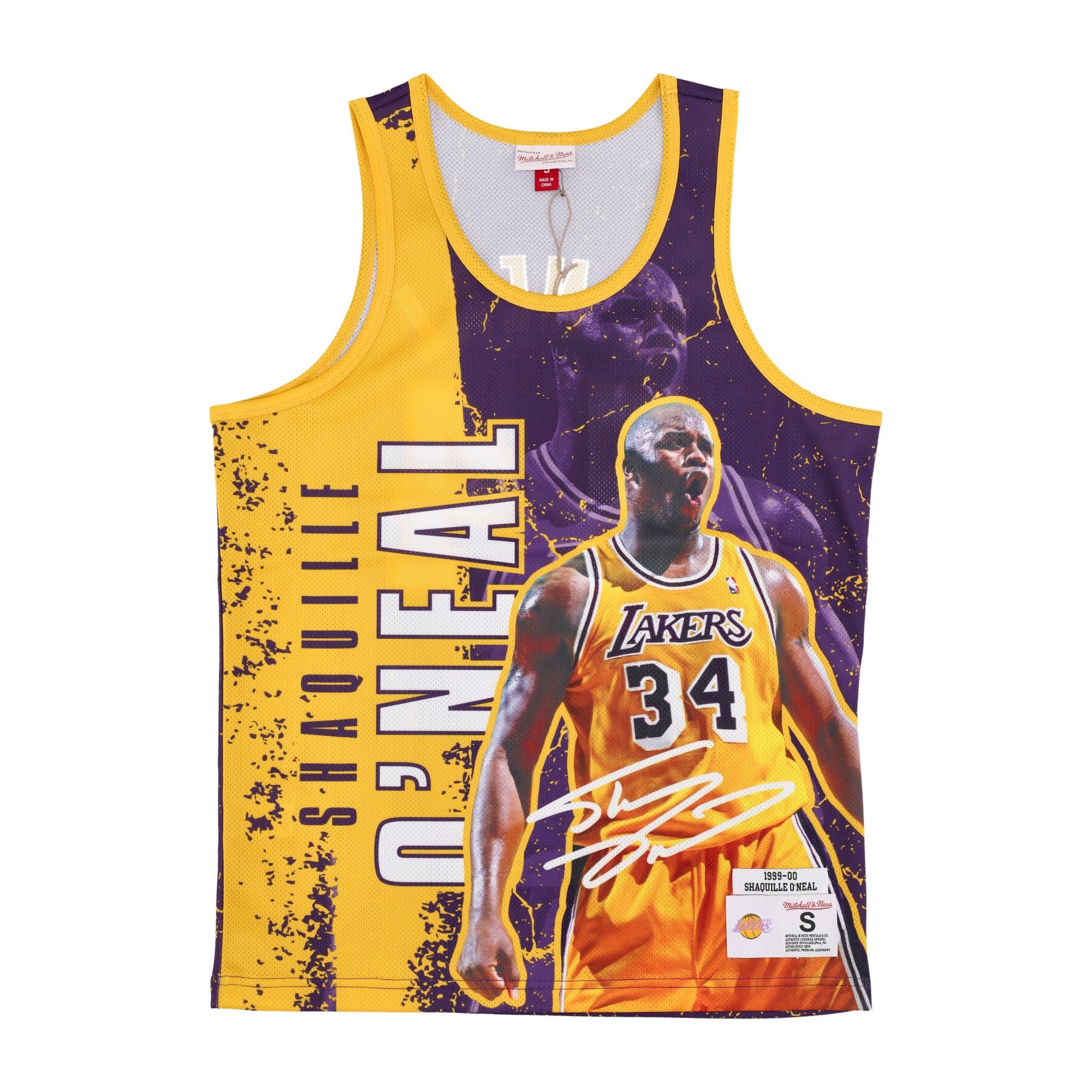 Mitchell & Ness, Canotta Tipo Basket Uomo Nba Burst Mesh Tank No 34 Shaquille O'neal Loslak, Original Team Colors