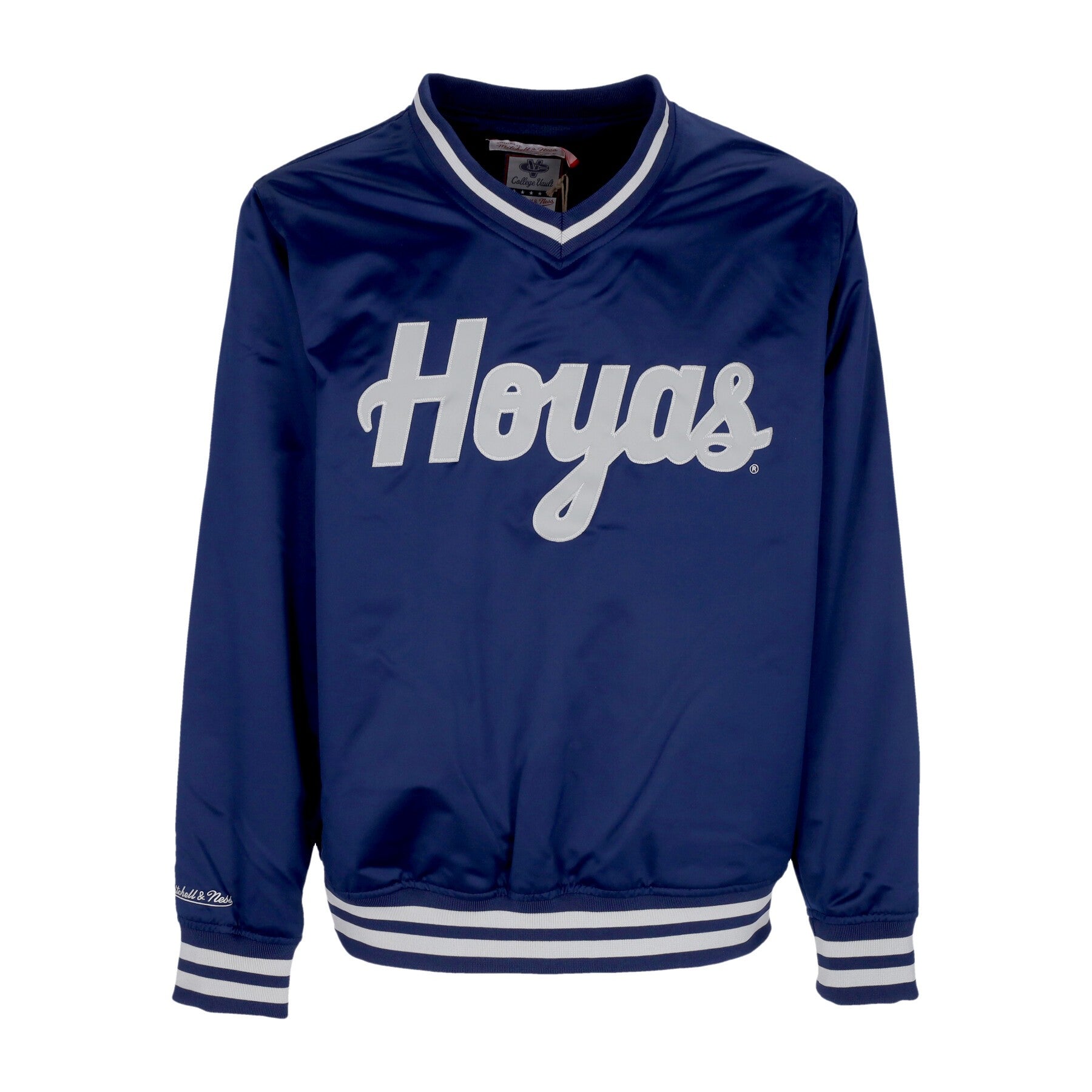 Mitchell & Ness, Casacca Uomo Ncaa Sideline Pullover Satin Jacket Geohoy, Navy