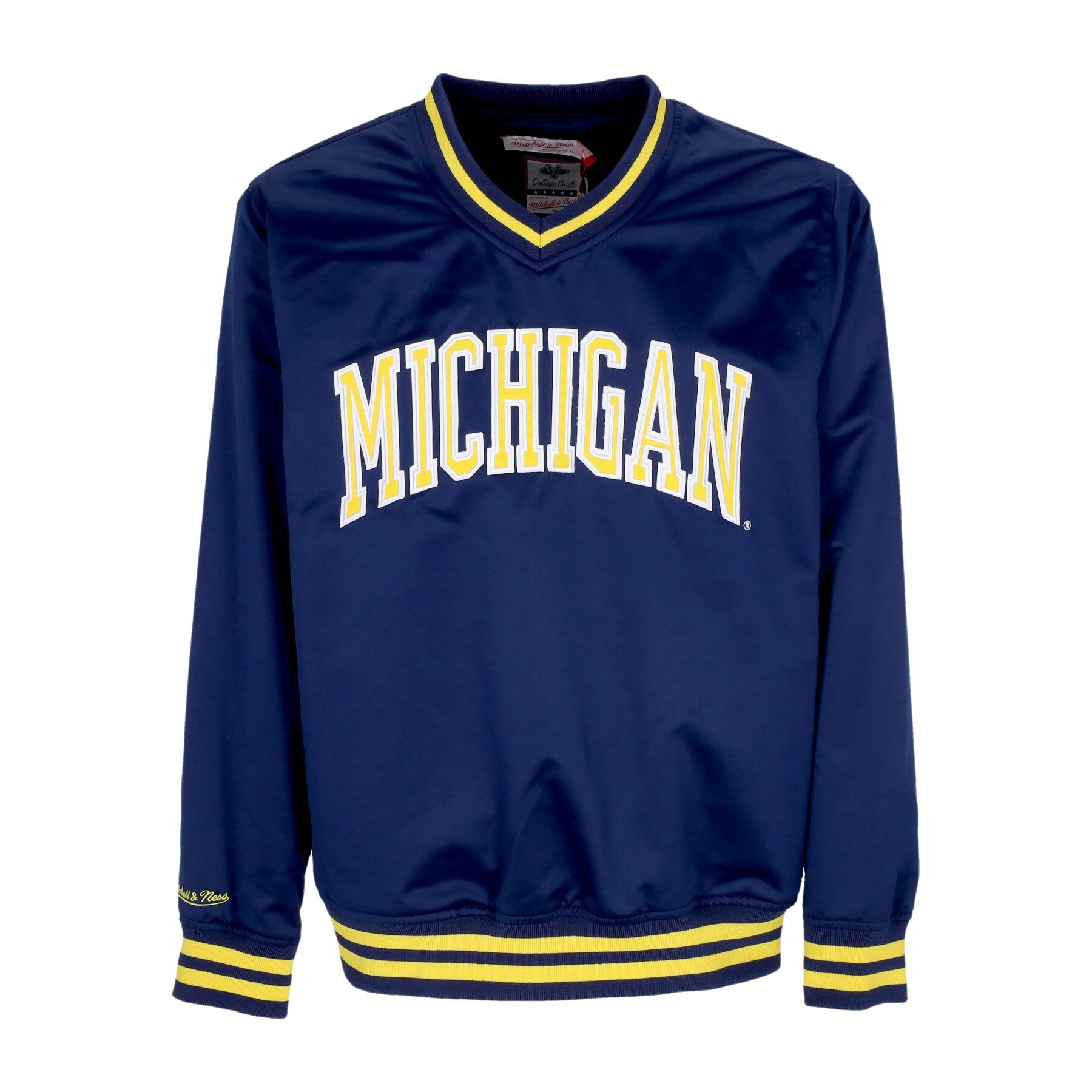 Mitchell & Ness, Casacca Uomo Ncaa Sideline Pullover Satin Jacket Micwol, Navy