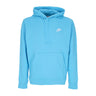 Nike, Felpa Leggera Cappuccio Uomo Sportswear Club Hoodie, Baltic Blue/baltic Blue/white