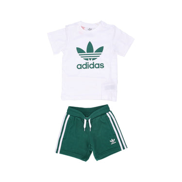 Adidas, Set T-shirt+short Bambino Short Tee Set, White/dark Green