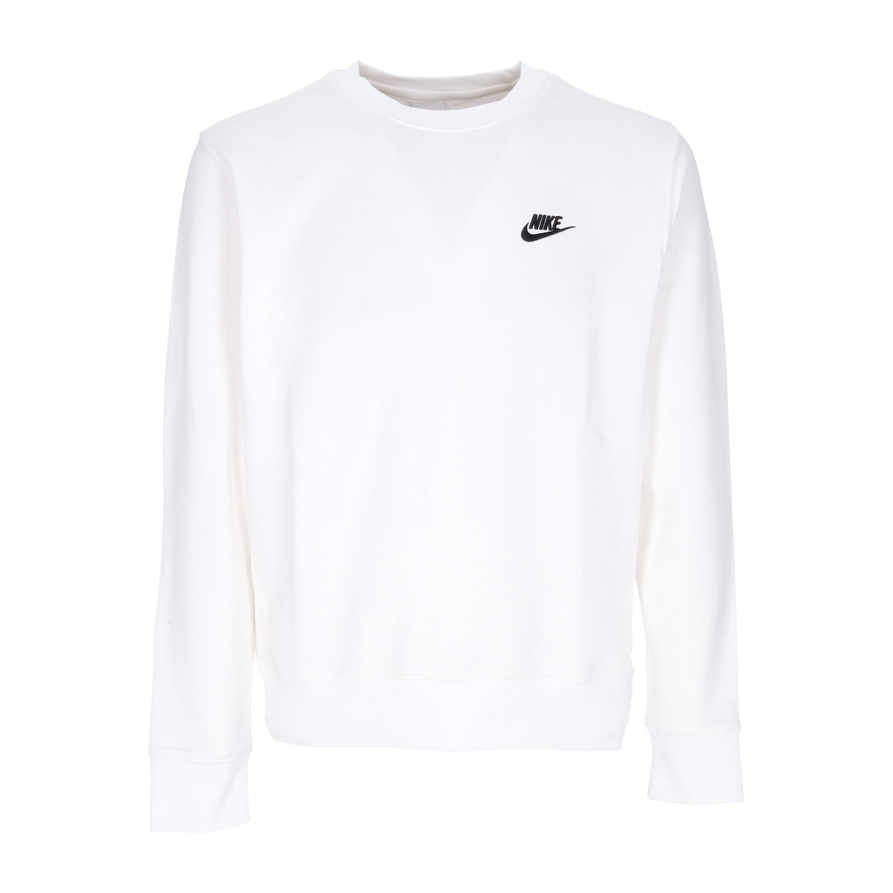 Nike, Felpa Leggera Girocollo Uomo Sportswear Club, White/black