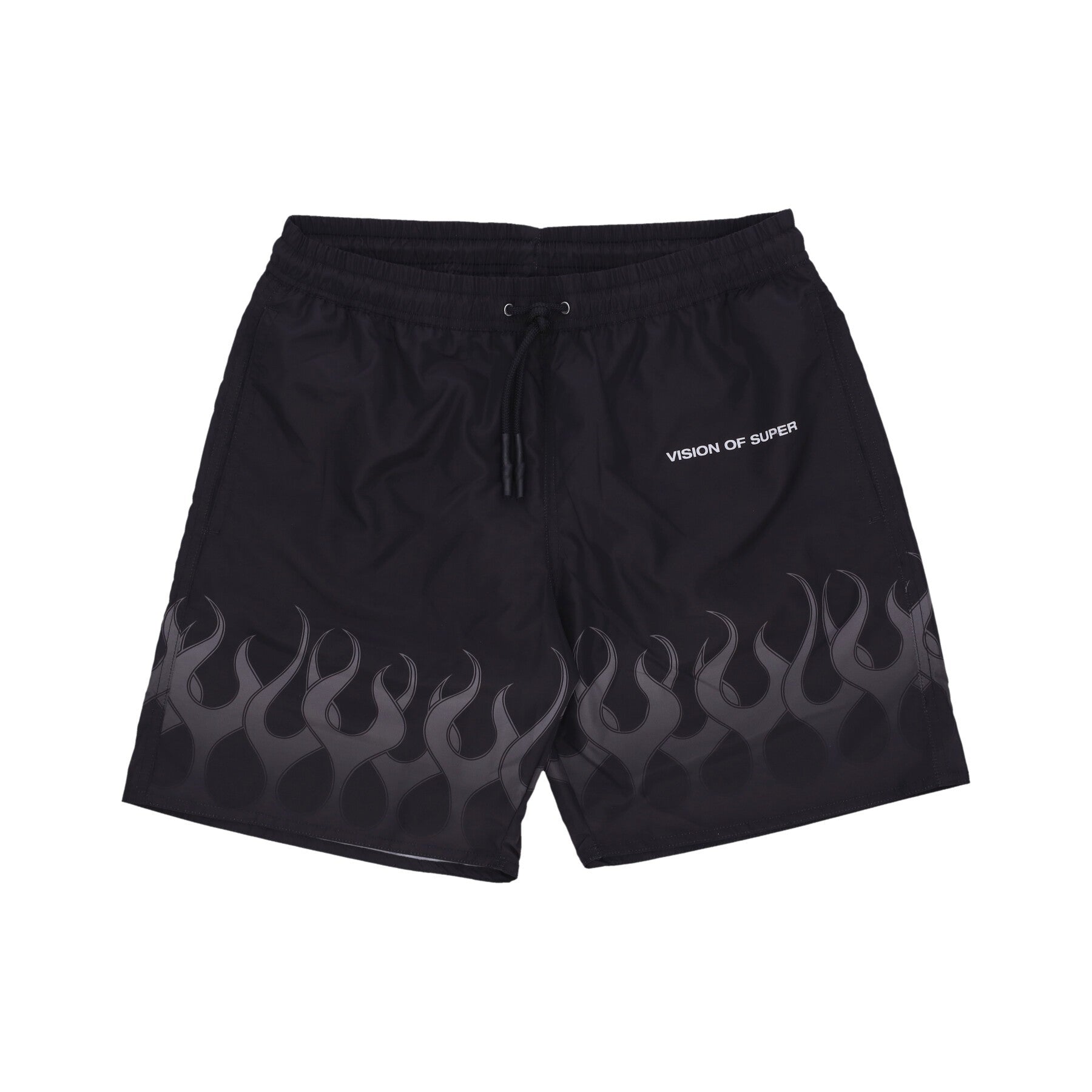 Vision Of Super, Costume Pantaloncino Uomo Flames Swimwear, Black/grey