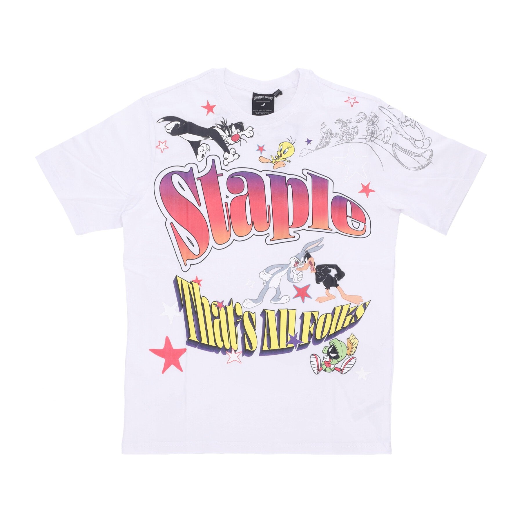 Staple, Maglietta Uomo That's All Folks Tee X Looney Tunes, White