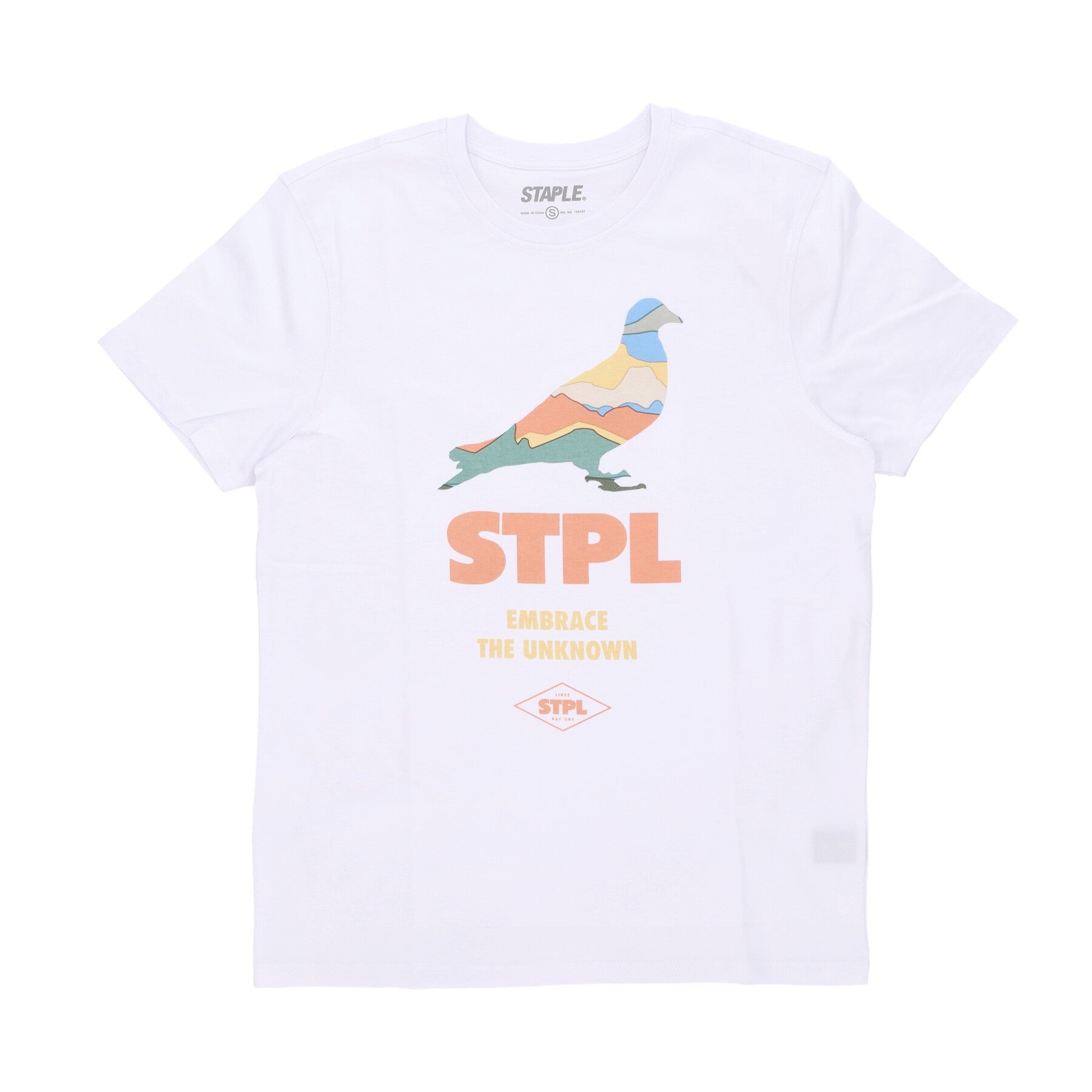 Staple, Maglietta Uomo Horizon Pigeon Tee, White