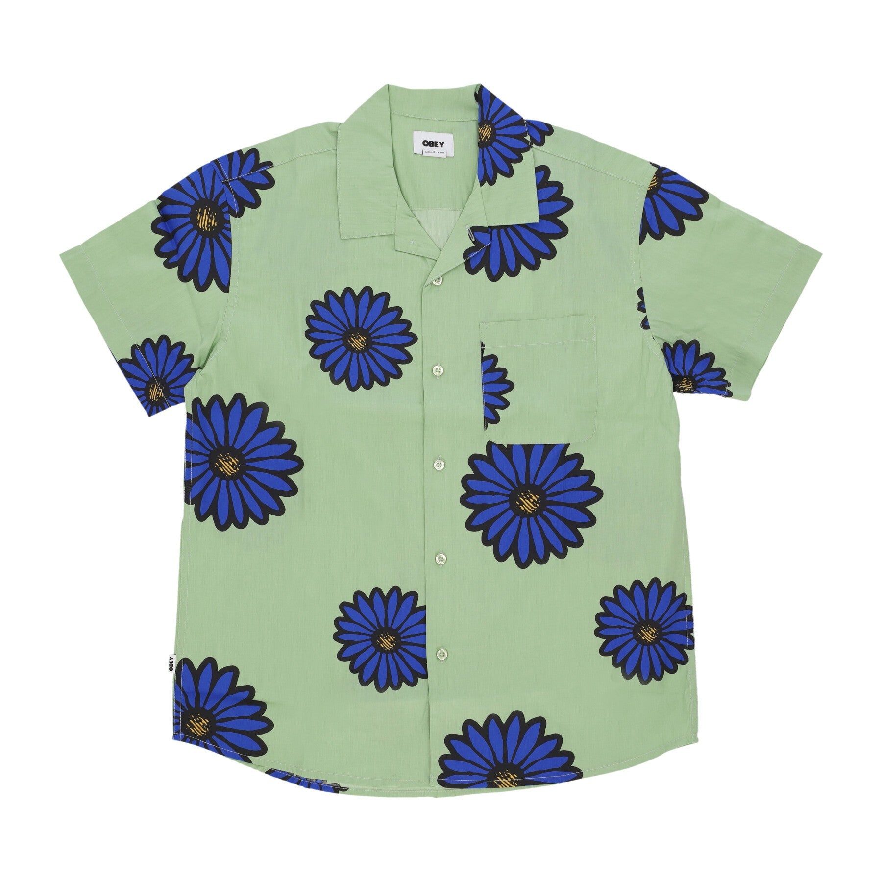 Obey - Camicia a maniche corte nera con stampa di natura morta