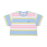 Obey, Maglietta Corta Donna Ariella Stripe Cropped Tee, Sky Blue Multi