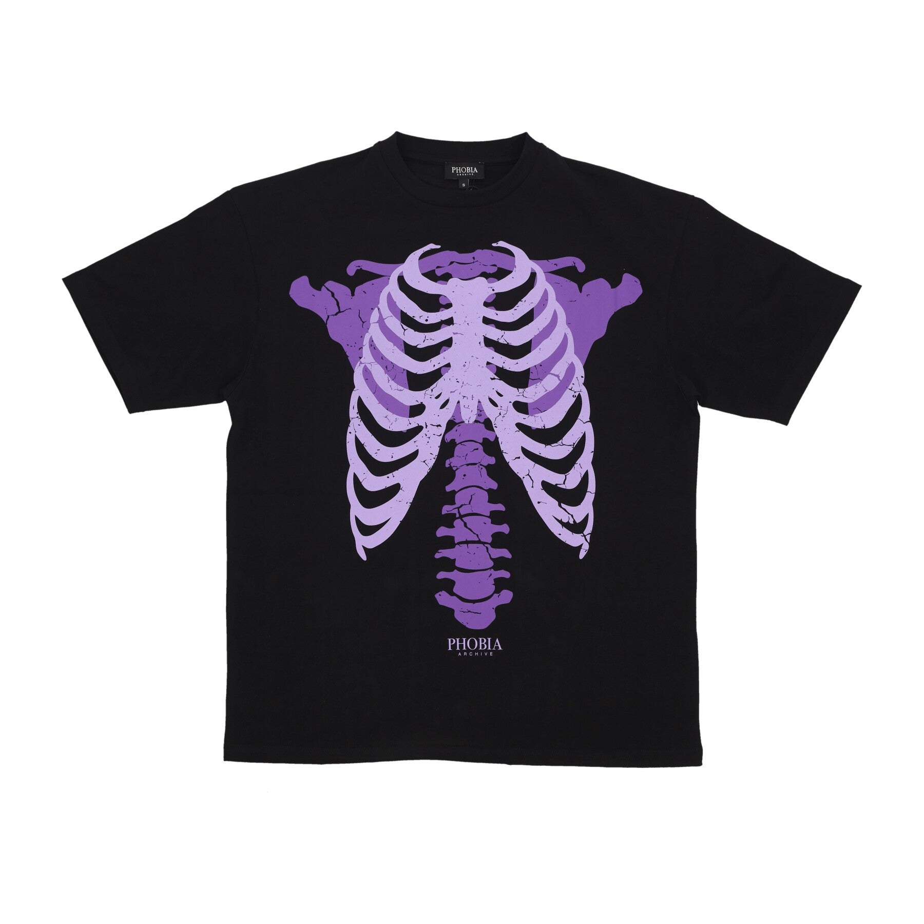 Men's Skeleton Print Tee T-Shirt Black/purple