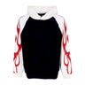 Vision Of Super, Felpa Leggera Cappuccio Uomo Flames Hoodie, Off White/black/red