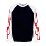 Vision Of Super, Felpa Leggera Girocollo Uomo Flames Crewneck, Off White/black/red