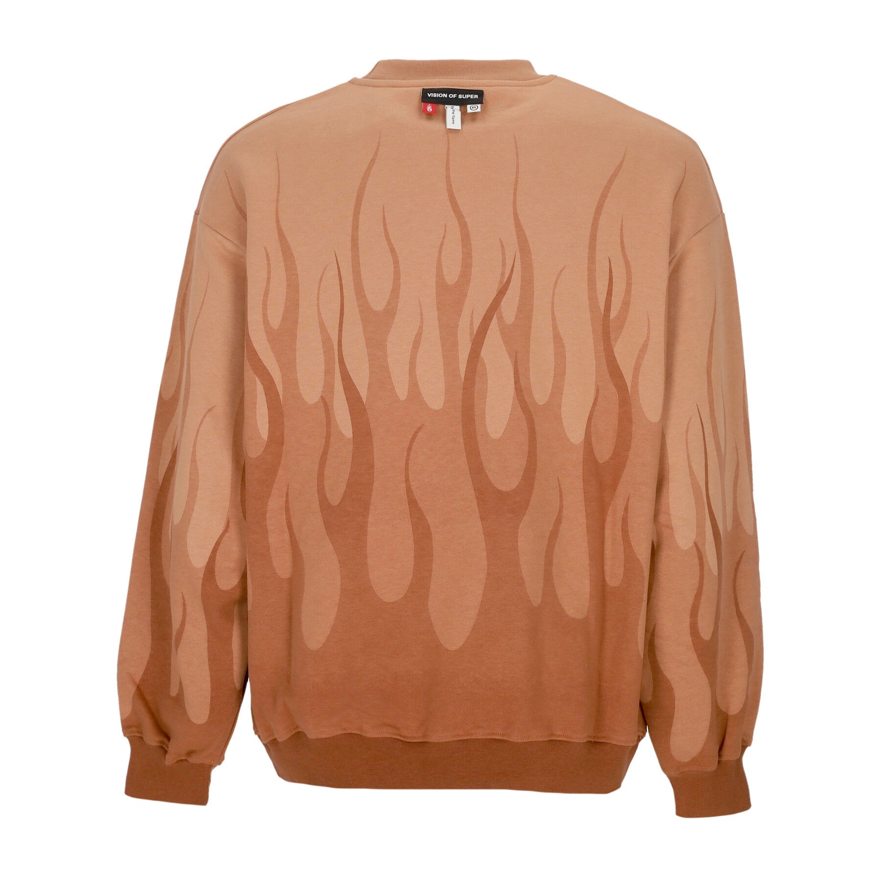 Vision Of Super, Felpa Leggera Girocollo Uomo Double Flames Crewneck, 