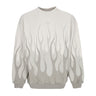 Vision Of Super, Felpa Leggera Girocollo Uomo Double Flames Crewneck, Lunar Rock
