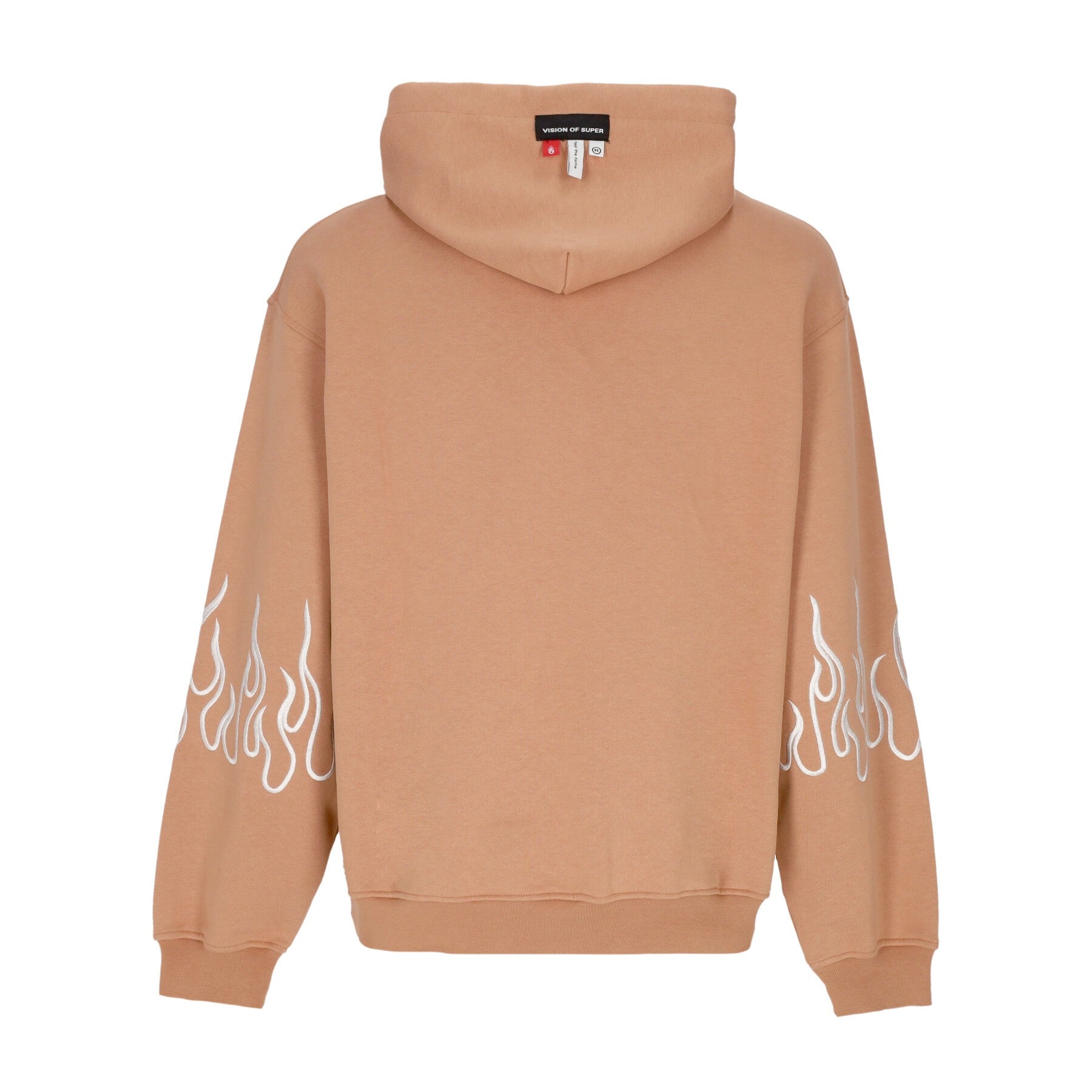 Vision Of Super, Felpa Leggera Cappuccio Uomo Embroidery Flame Hoodie, 