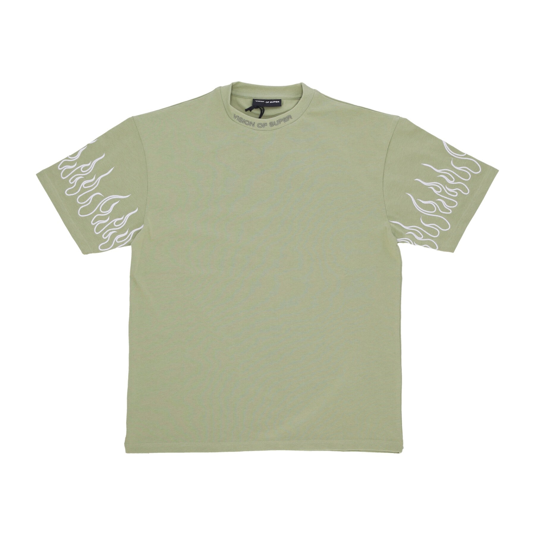 Vision Of Super, Maglietta Uomo Embroidery Flame Tee, Green