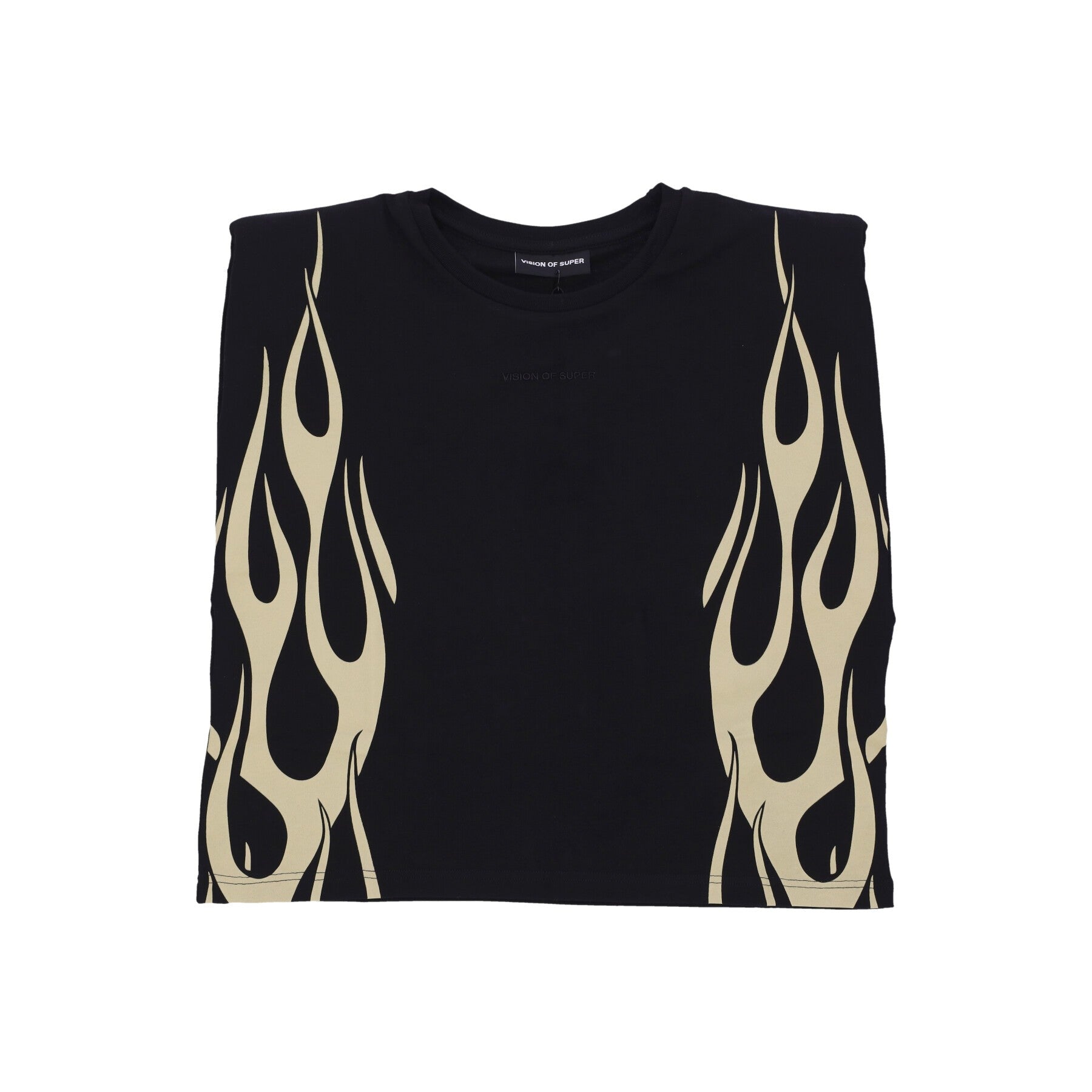 Vision Of Super, Canotta Donna Flames S/l Tee, Black/off White