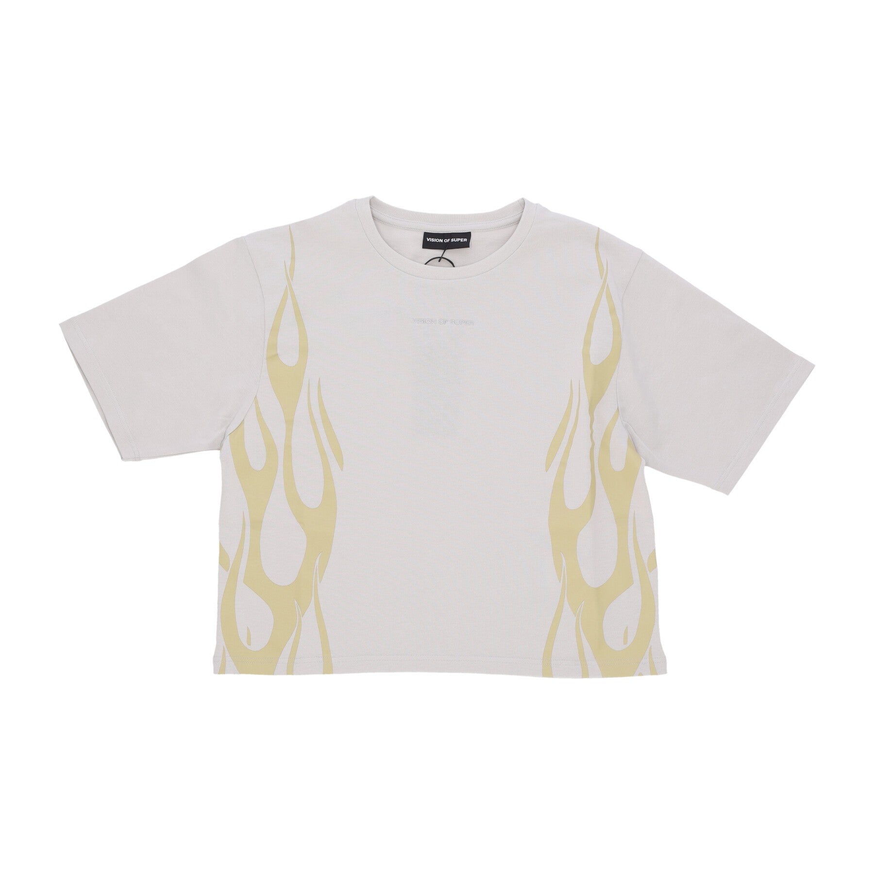 Vision Of Super, Maglietta Donna Flames Tee, Grey/off White