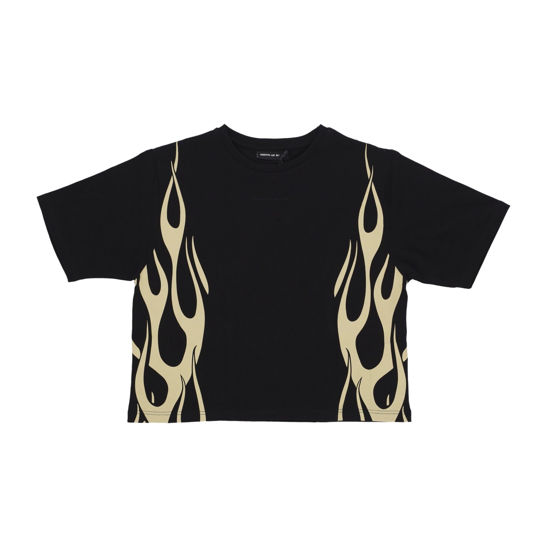 Vision Of Super, Maglietta Corta Donna Flames Tee, Black/off White