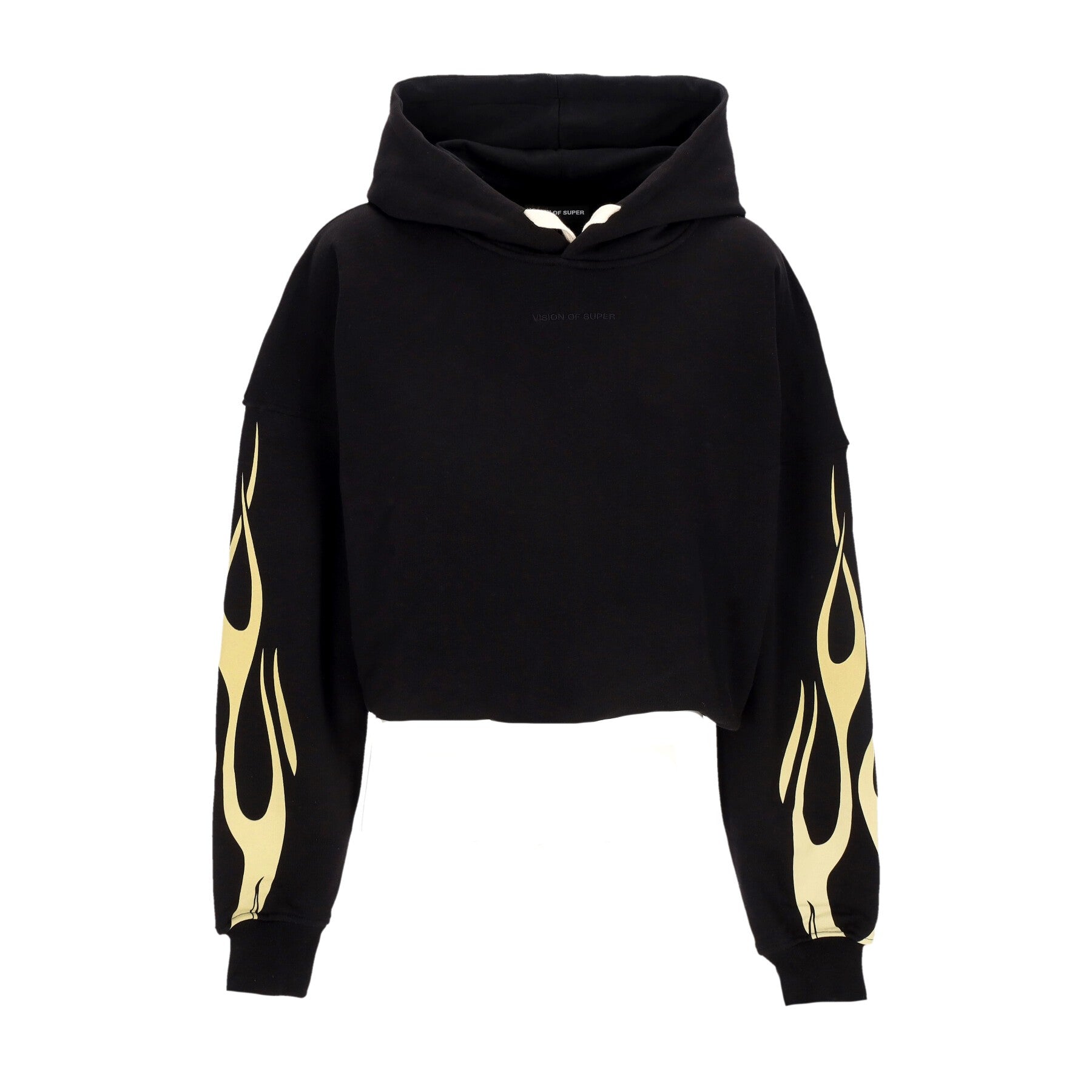 Vision Of Super, Felpa Leggera Cappuccio Donna Flames Crop Hoodie, 