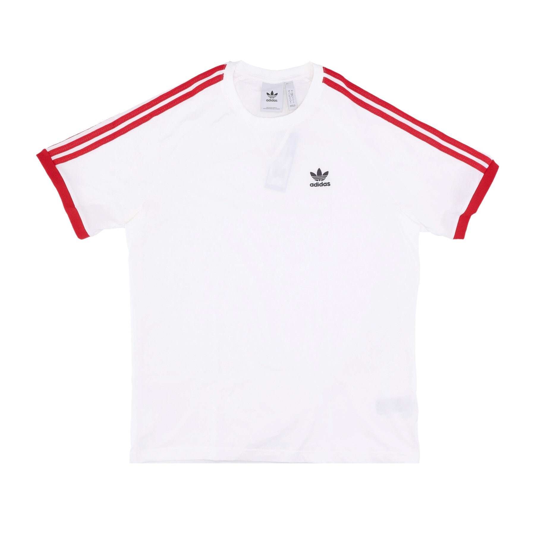 Adidas, Maglietta Uomo 3-stripes Tee, White/better Scarlet