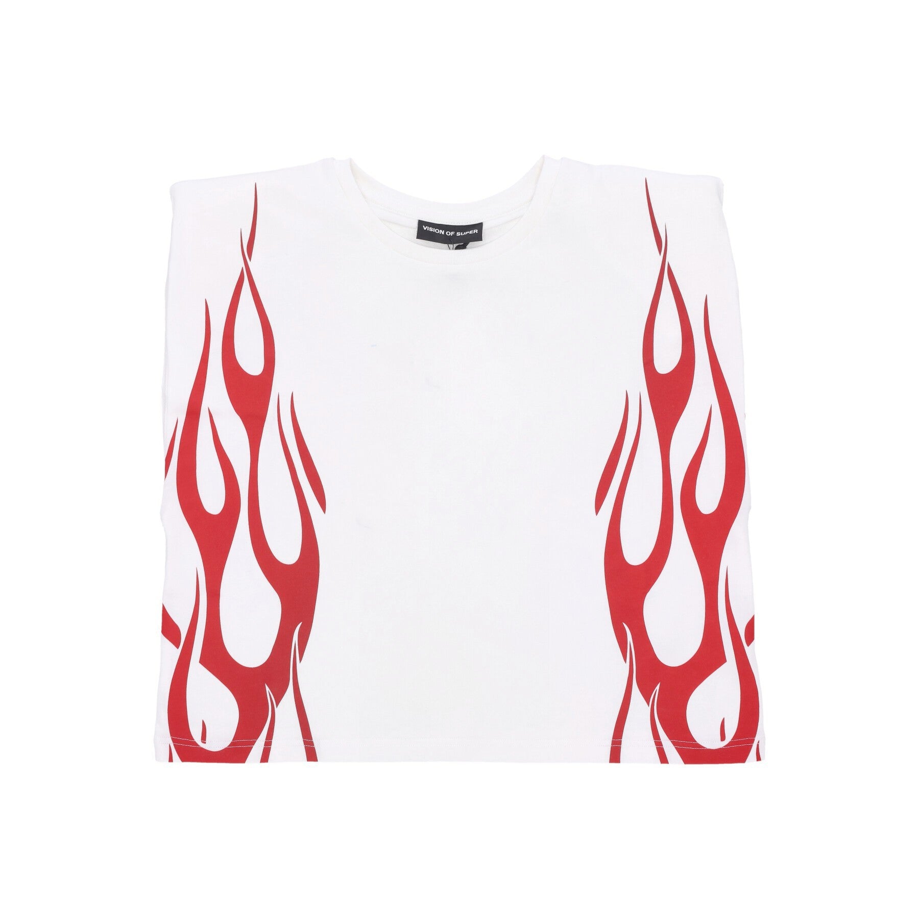 Vision Of Super, Canotta Donna Flames S/l Tee, Off White/red