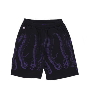 Octopus, Pantalone Corto Uomo Outline Jogger Short, Black/purple