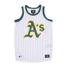 47 Brand, Canotta Tipo Basket Uomo Mlb Pinstriped Grafton Jersey Oakath, 