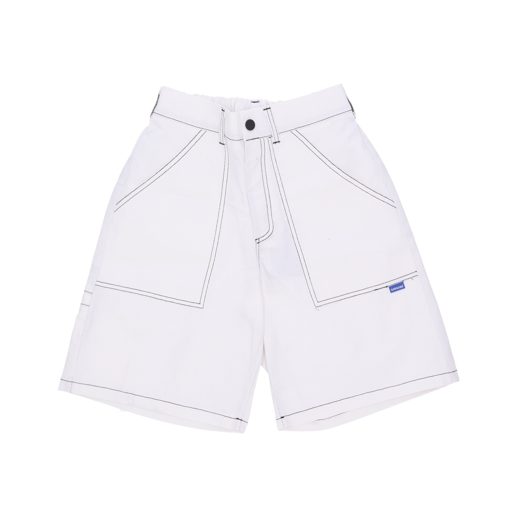 Usual, Pantalone Corto Uomo Buffer Shorts, White
