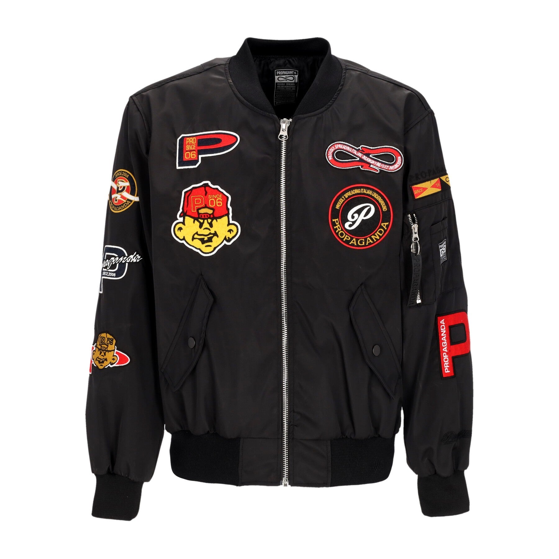 Propaganda, Giubbotto Bomber Uomo Baseball Bomber, Black