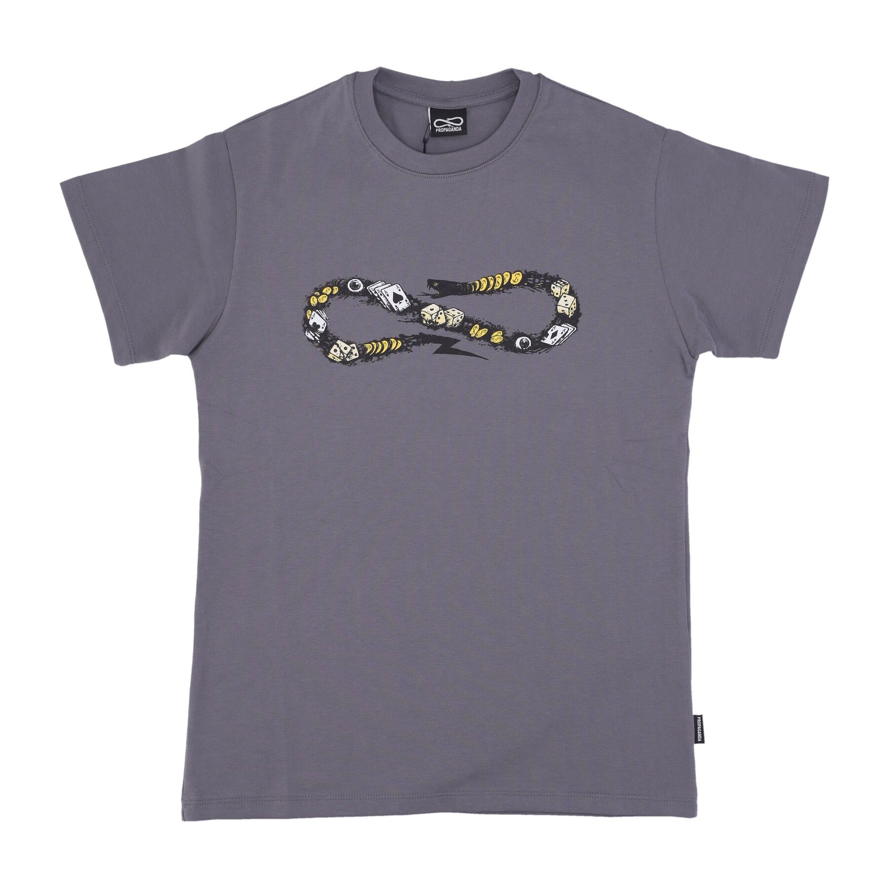 Propaganda, Maglietta Uomo Logo Hazard Tee, Grey