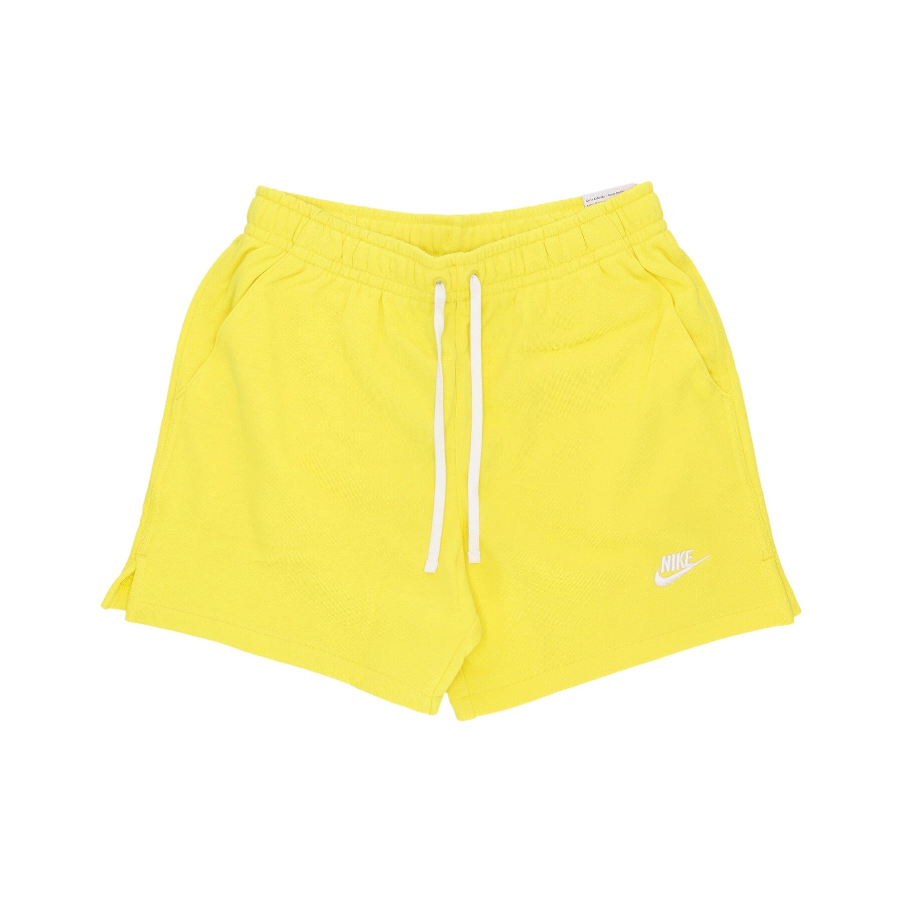 Nike, Pantalone Tuta Leggero Uomo Club Fleece Terry Flow Short, Opti Yellow/white/white