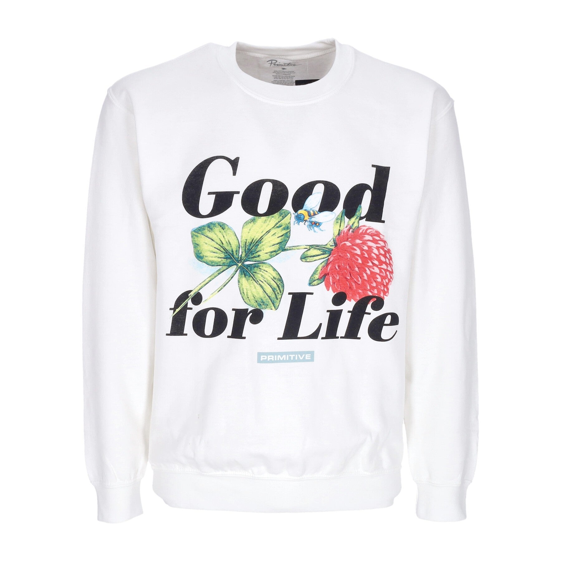 Primitive, Felpa Girocollo Uomo Feliz Crewneck, White