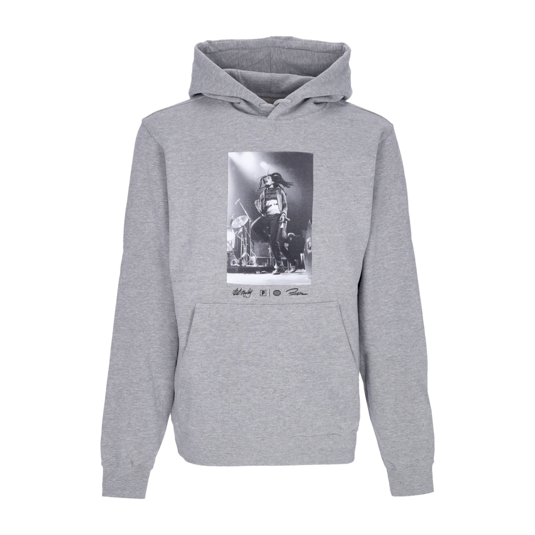 Primitive, Felpa Cappuccio Uomo Heartache Hoodie X Bob Marley, Athletic Heather