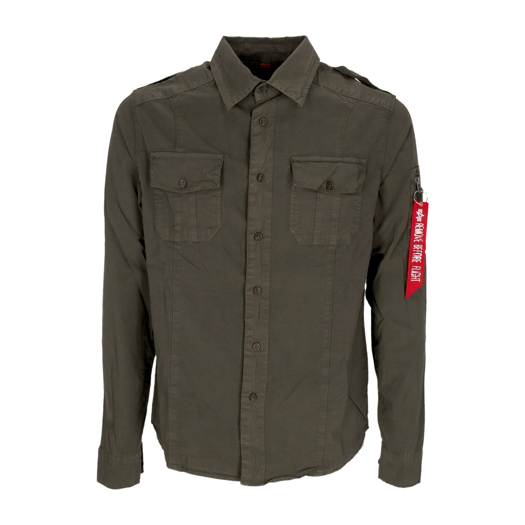Alpha Industries, Camicia Manica Lunga Uomo Basic Shirt, Grey Black