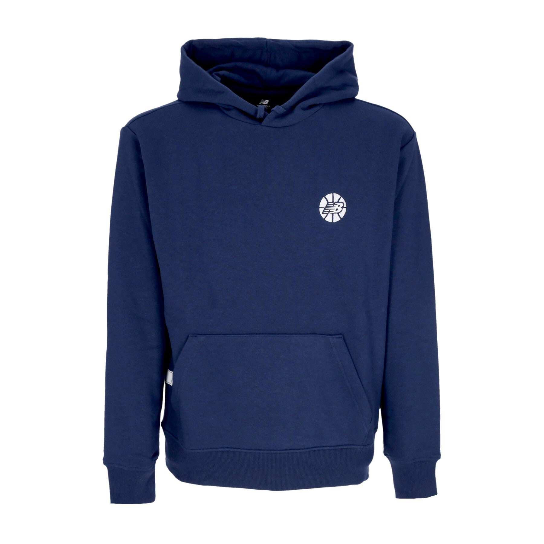 New Balance, Felpa Leggera Cappuccio Uomo Hoops Essentials Fundamental Hoodie, Navy