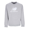 New Balance, Felpa Leggera Girocollo Uomo Essentials Stacked Logo French Terry Crewneck, Athletic Grey