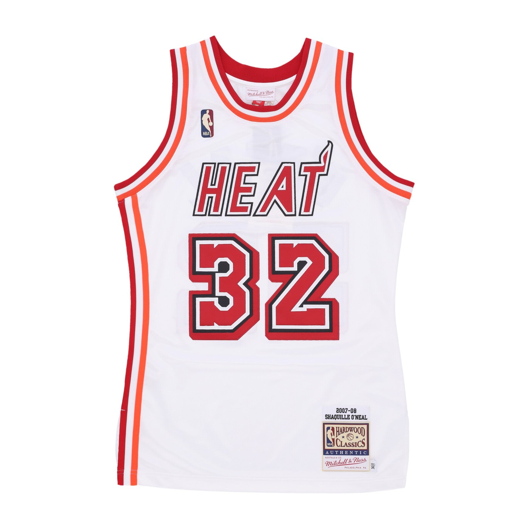 Mitchell & Ness, Canotta Basket Uomo Nba Hwc Jersey 2007 No 32 Shaquille O'neal Miahea, White/original Team Colors