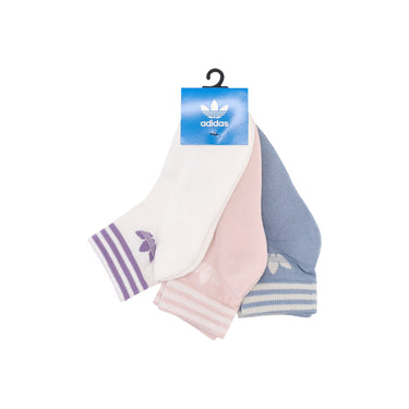 Adidas, Calza Media Uomo 3-pack Trefoil Ankle Socks, White/wonqua/ambient Sky