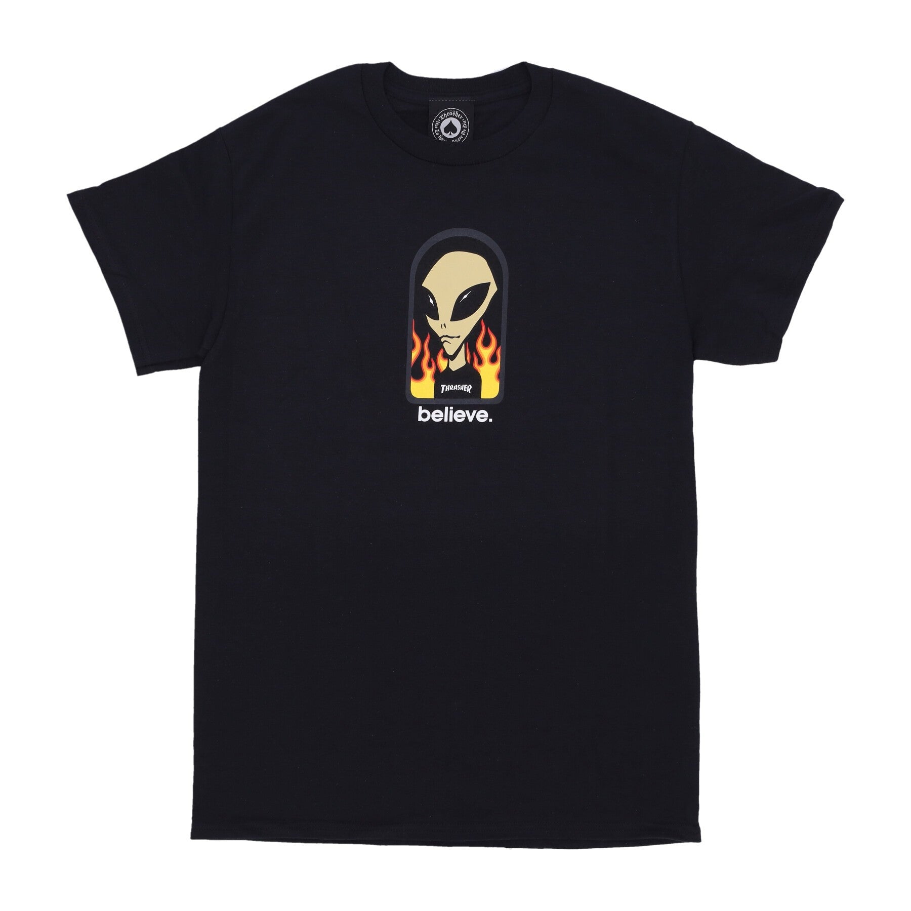 Thrasher, Maglietta Uomo Believe Tee X Aws, Black