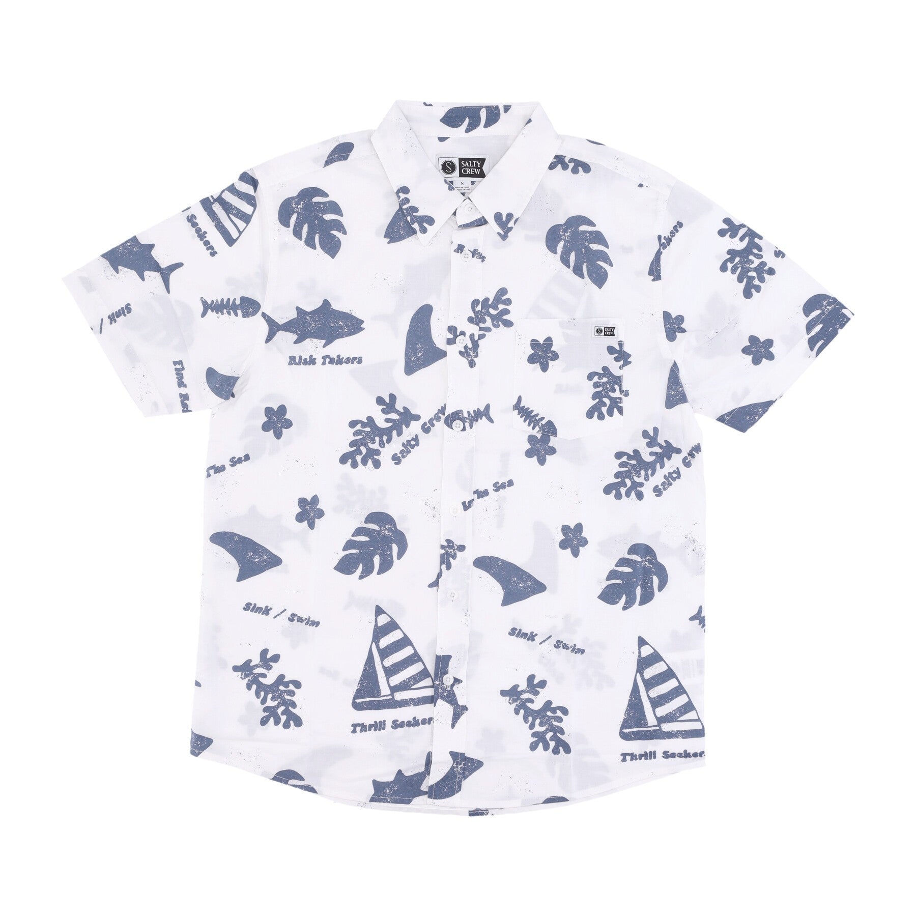 Salty Crew, Camicia Manica Corta Uomo Twisted Tides Woven Shirt, White