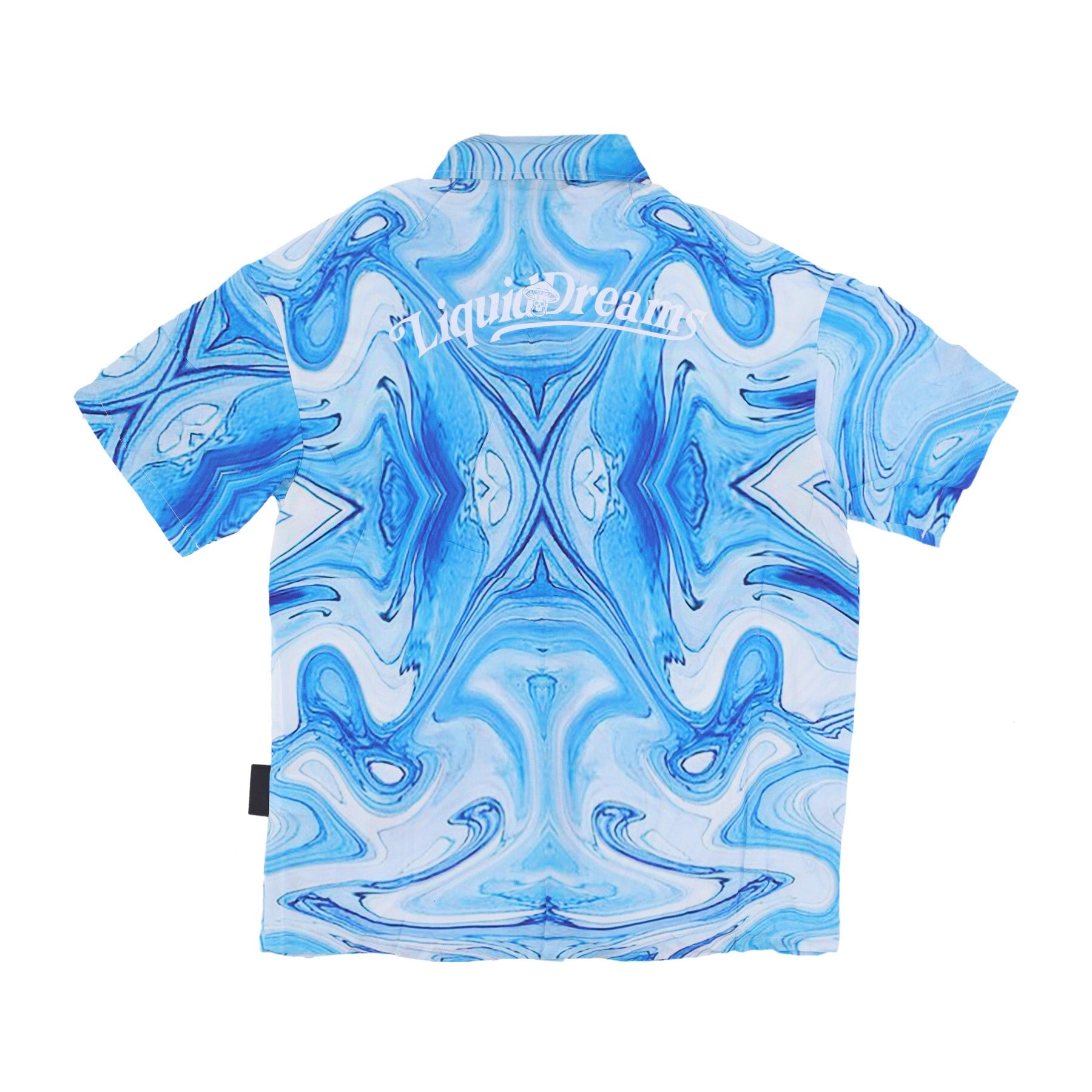 Camicia Manica Corta Uomo Allover Print Shirt Azure