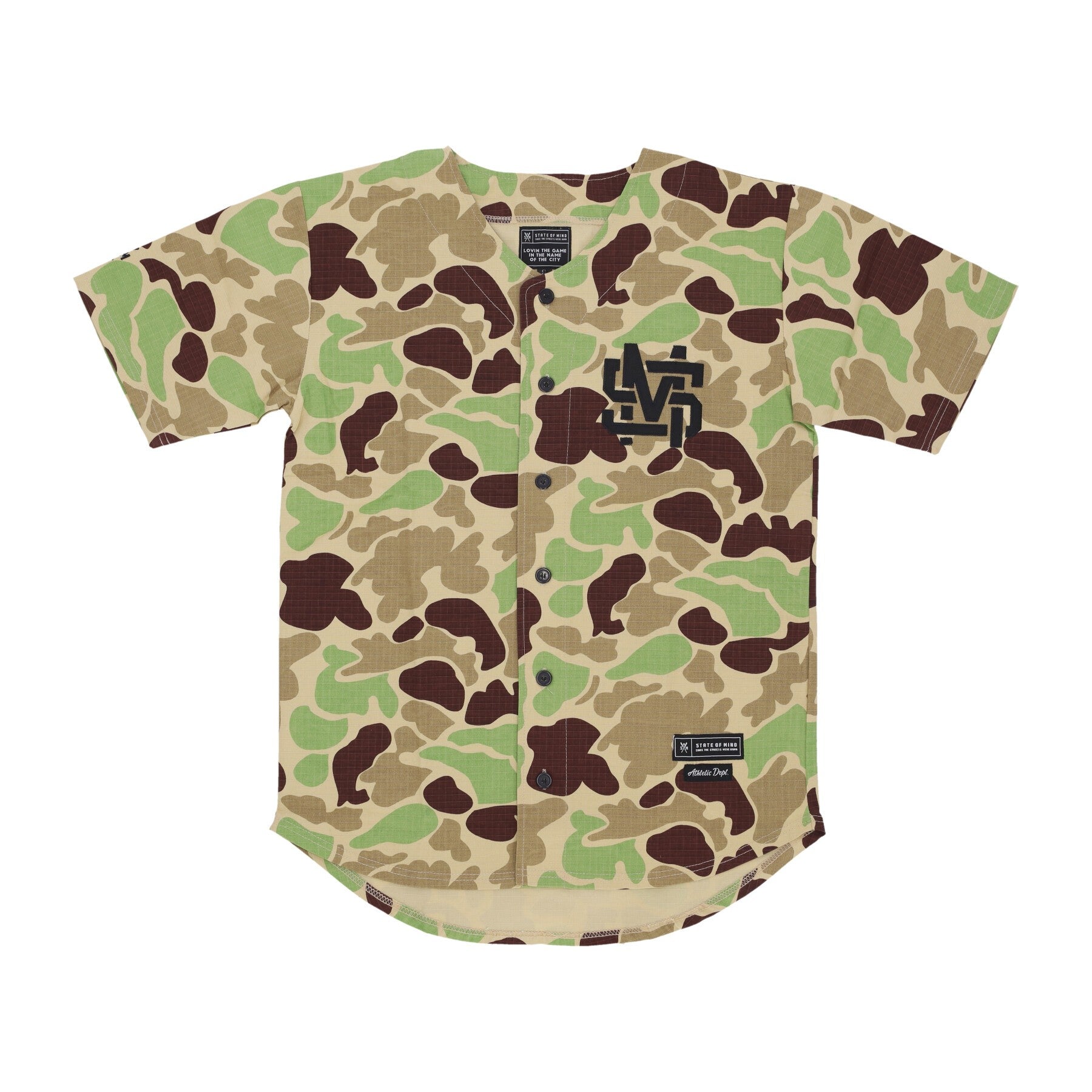 5tate Of Mind, Casacca Bottoni Uomo Monogram Jersey, Camouflage