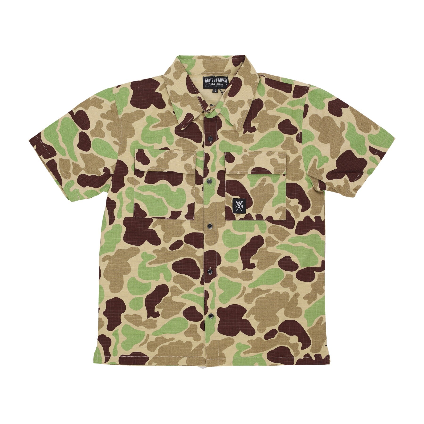 Men's Short Sleeve Shirt Retrofuture Shirt Camouflage
