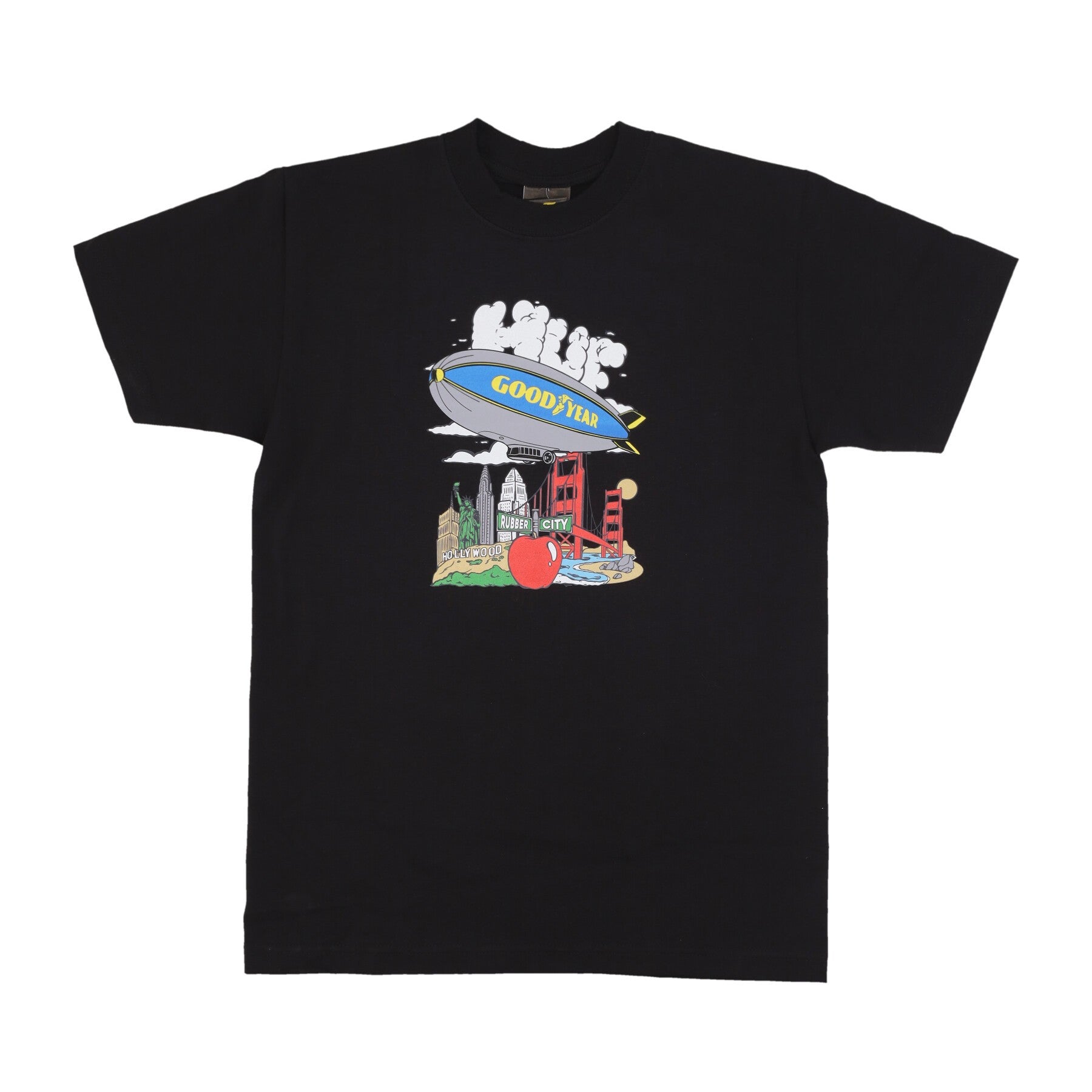 Huf, Maglietta Uomo Discover Tee X Goodyear, Black