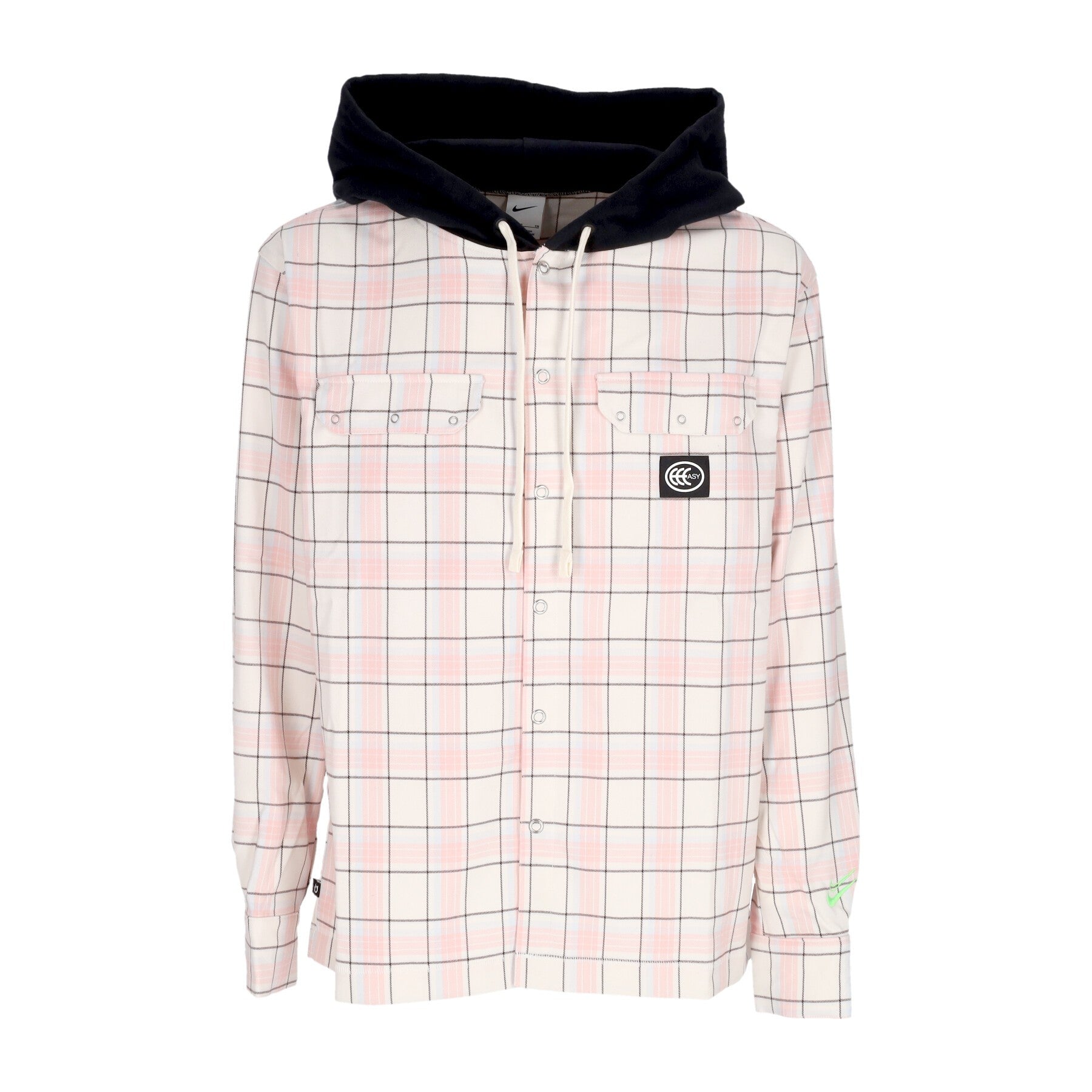 Nike Nba, Camicia Manica Lunga Cappuccio Uomo Nba Kevin Durant Flannel Hoodie, Phantom/black/pale Ivory/green Strike